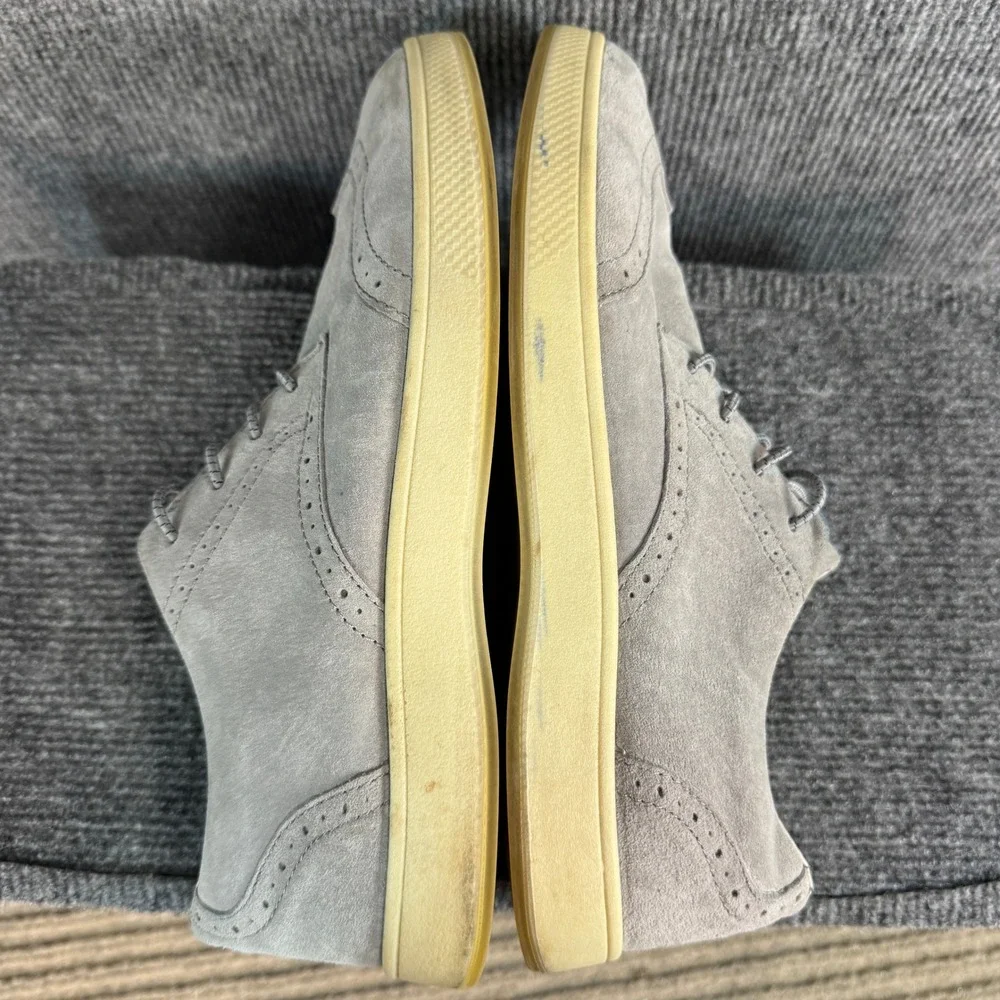 Aureus Mens AUM1010 Grey Suede Wingtip Oxford Sneakers Size 9
